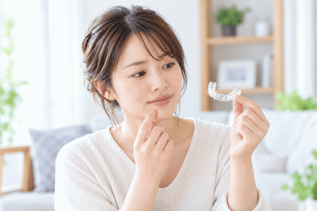 受け口のインビザラインによるマウスピース矯正イメージ