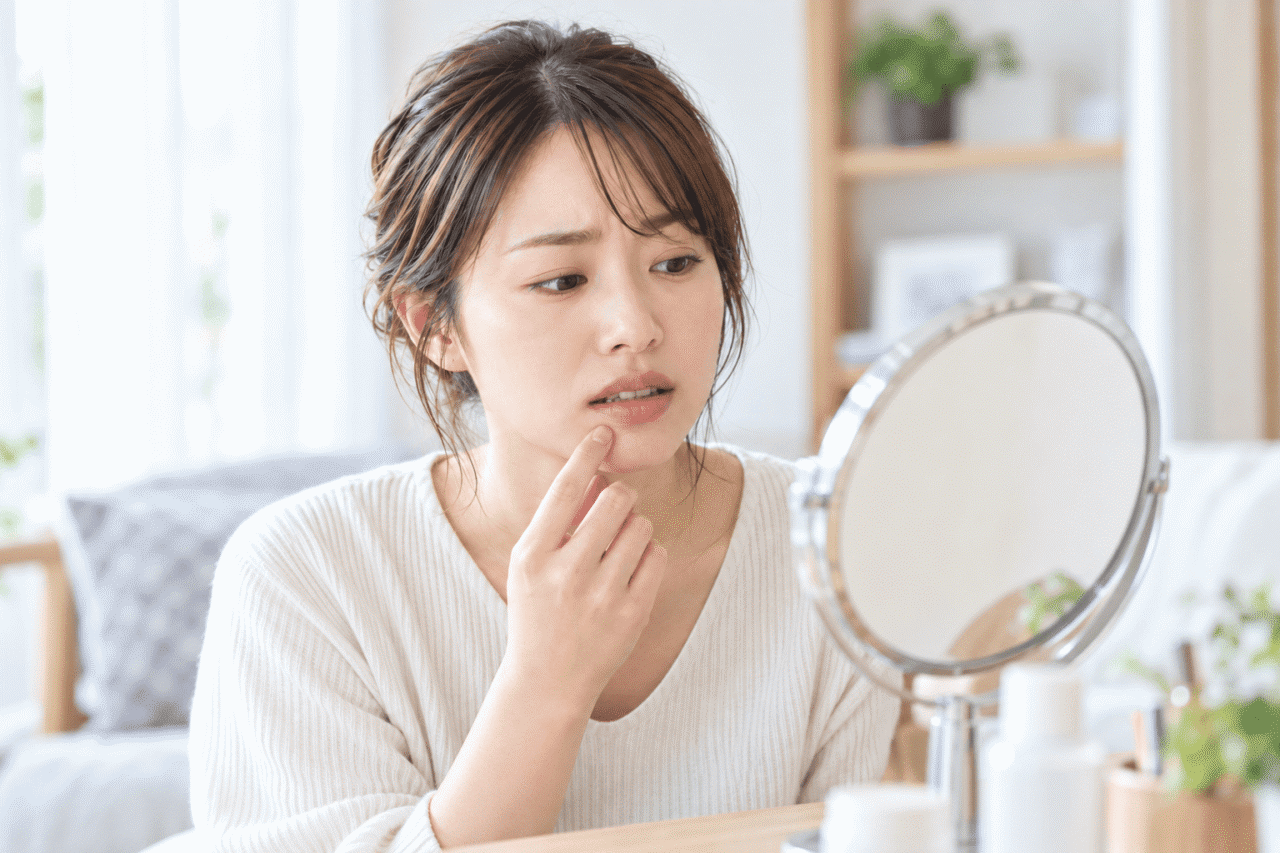受け口の特徴を確認するためのセルフチェックイメージ